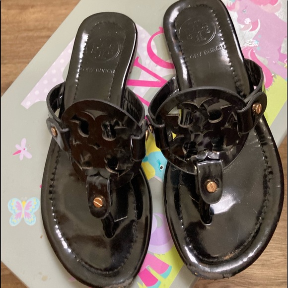Tory Burch Black~Leather Light Sandals size ~ 6 - Picture 4 of 4